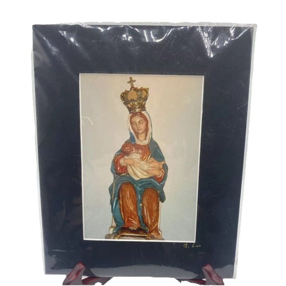 Vtg Our Lady of La Leche Signed Photo Print Authenticated Betsy Lee Virgin Mary